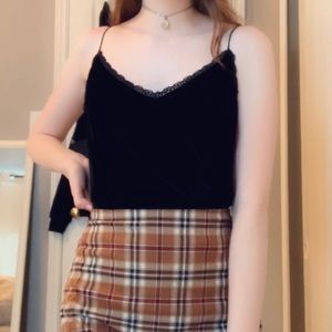 urban outfitters black velvet cami